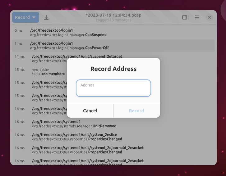 Address Dialog Screenshot